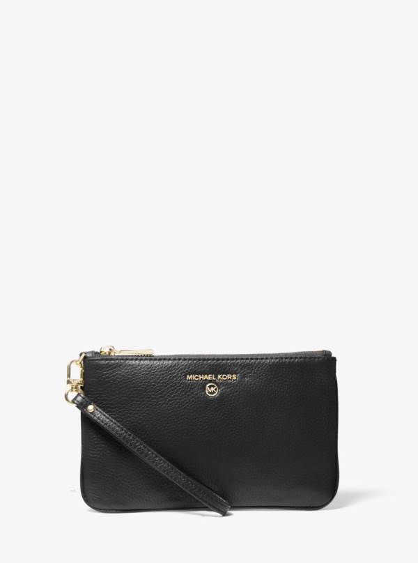 Damske Penazenky Michael Kors Medium Pebbled Leather Wristlet Čierne - Doplnky Michael Kors Slevy | QXOCH-5923